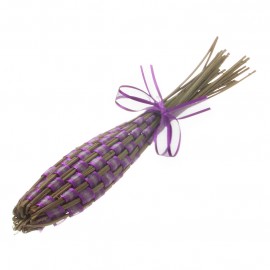Pletená levandulová palice s fialovou mašlí