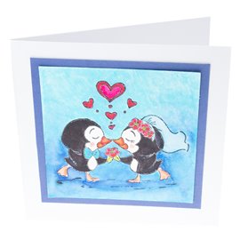 Blahopřání k sňatku "Zamilovaní tučňáci"